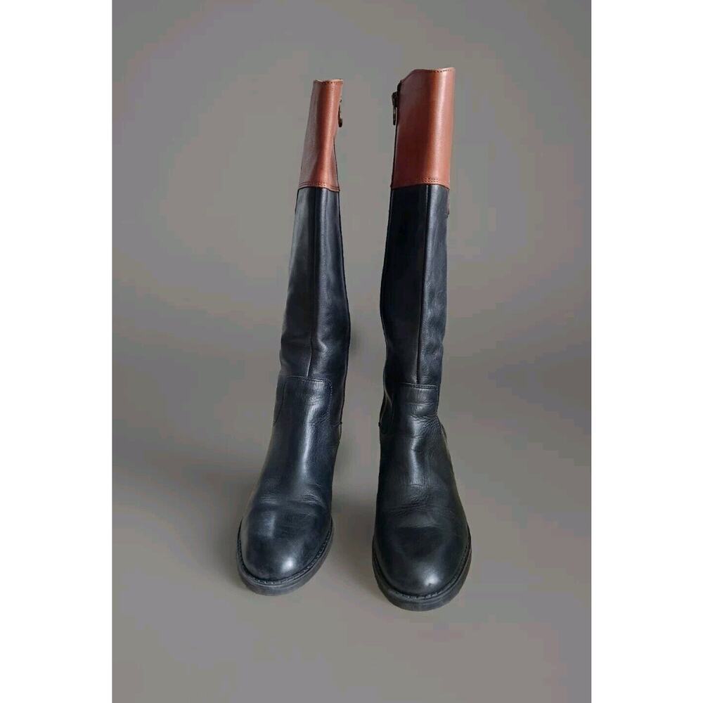 Franco Sarto Clove 2 Two-Tone Riding Boots Zip-Up Brown Black Womens 8 - Picture 4 of 12